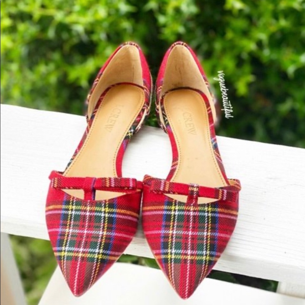 Jcrew tartan plaid pointed flats